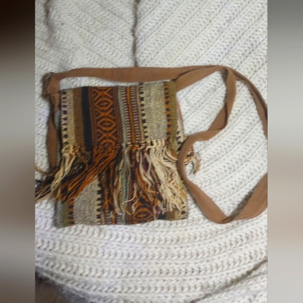 Catori Crossbody Woven Bag with Fringe and Adjustable Straps
